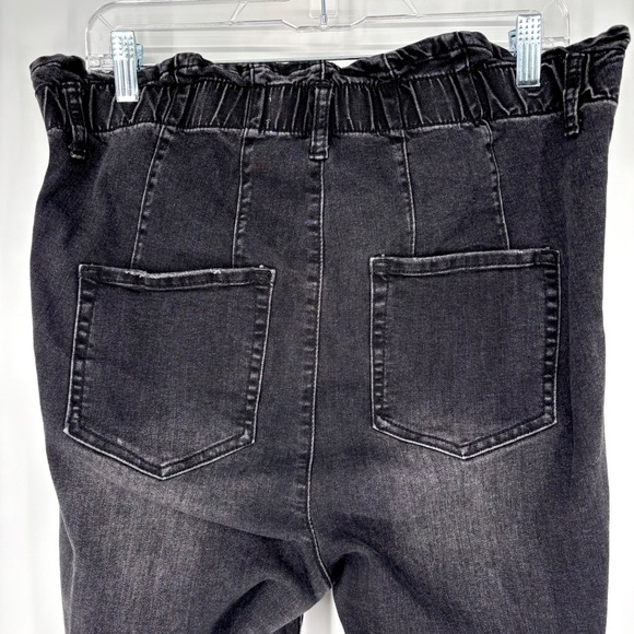 Altar'd State Arula Flare Jeans Sz 12 Black Paperbag Frayed High Rise Stretch - Picture 7 of 11